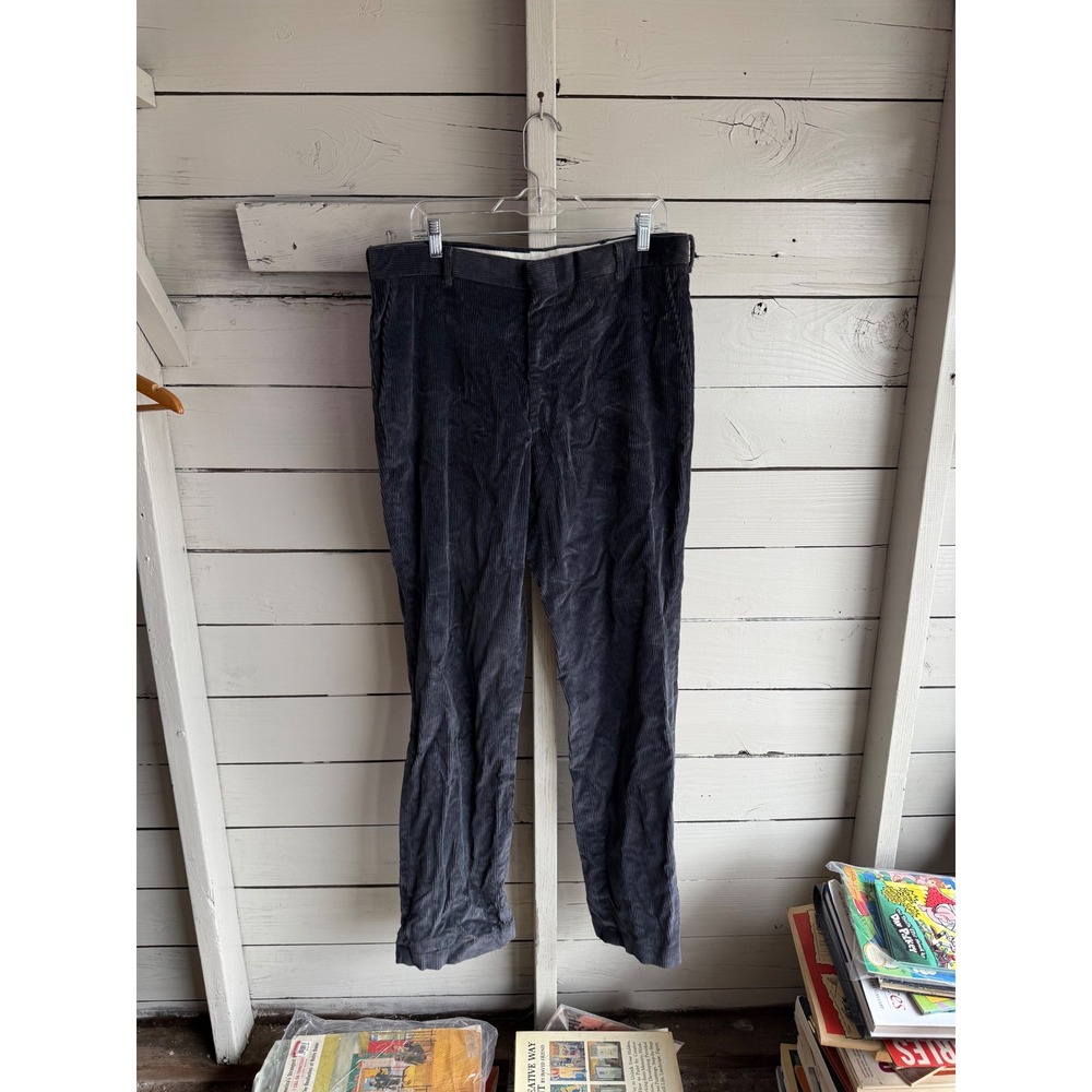 Vintage McGregor Mens Charcoal Grey Corduroy Pants Straight Leg Trousers